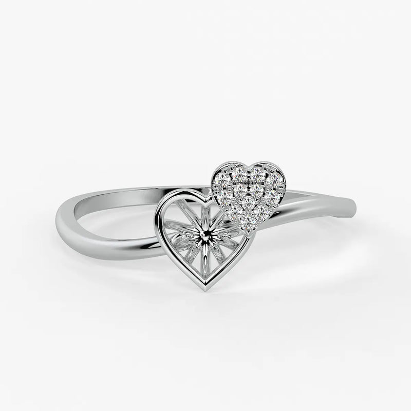 Raised Heart Elegant Ladies Ring