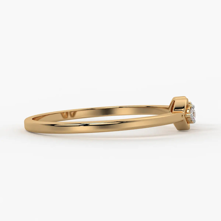 Twin Heart Minimal Ladies Ring