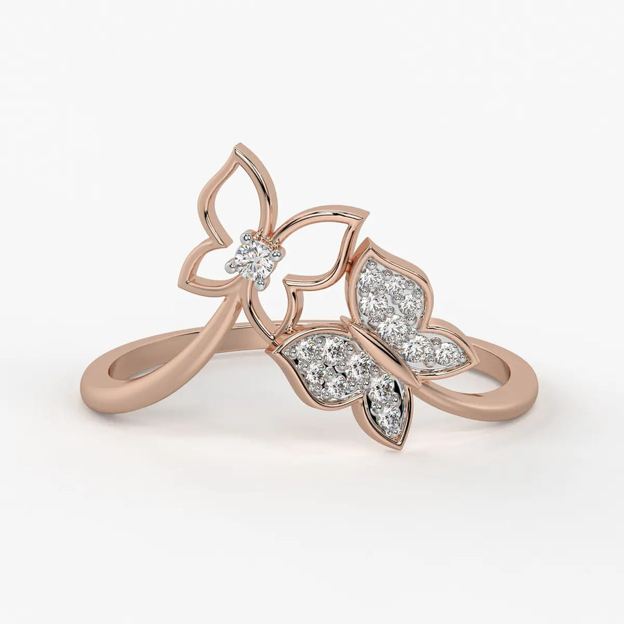 Butterfly Bloom Classic Ladies Ring