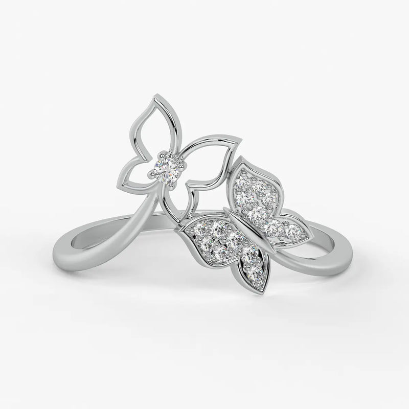 Butterfly Bloom Classic Ladies Ring