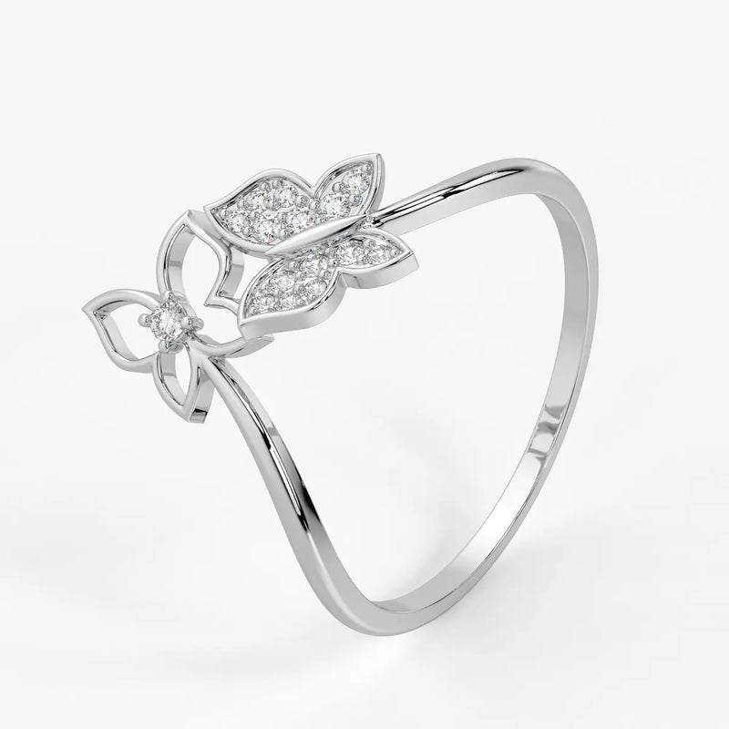Butterfly Bloom Classic Ladies Ring