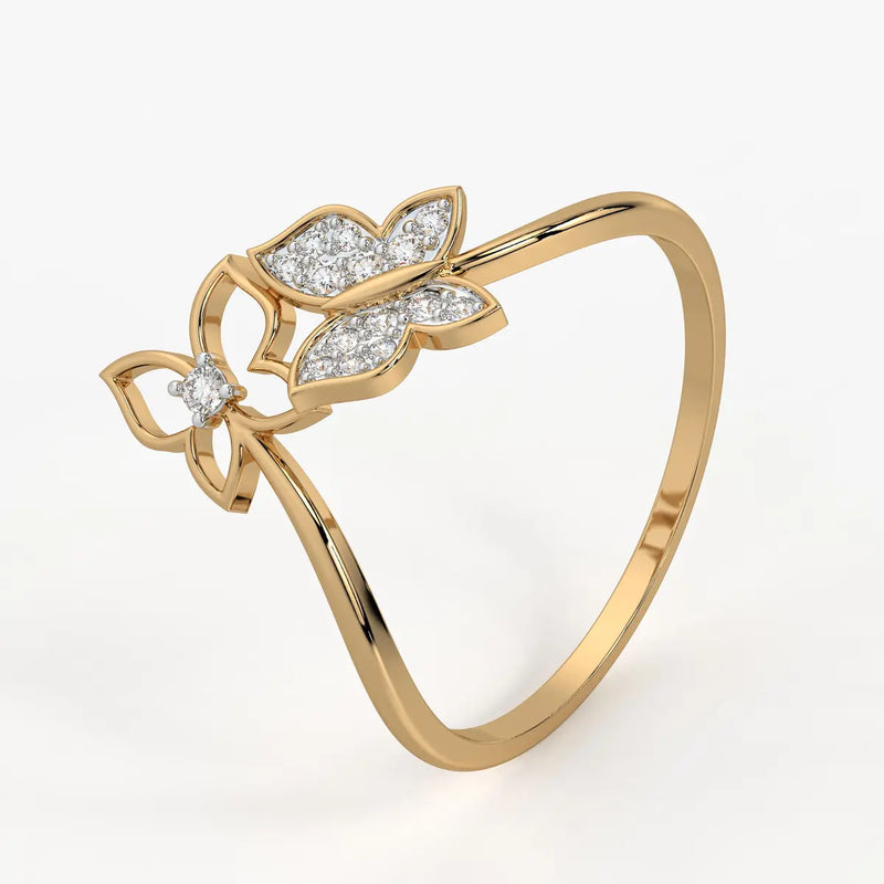 Butterfly Bloom Classic Ladies Ring