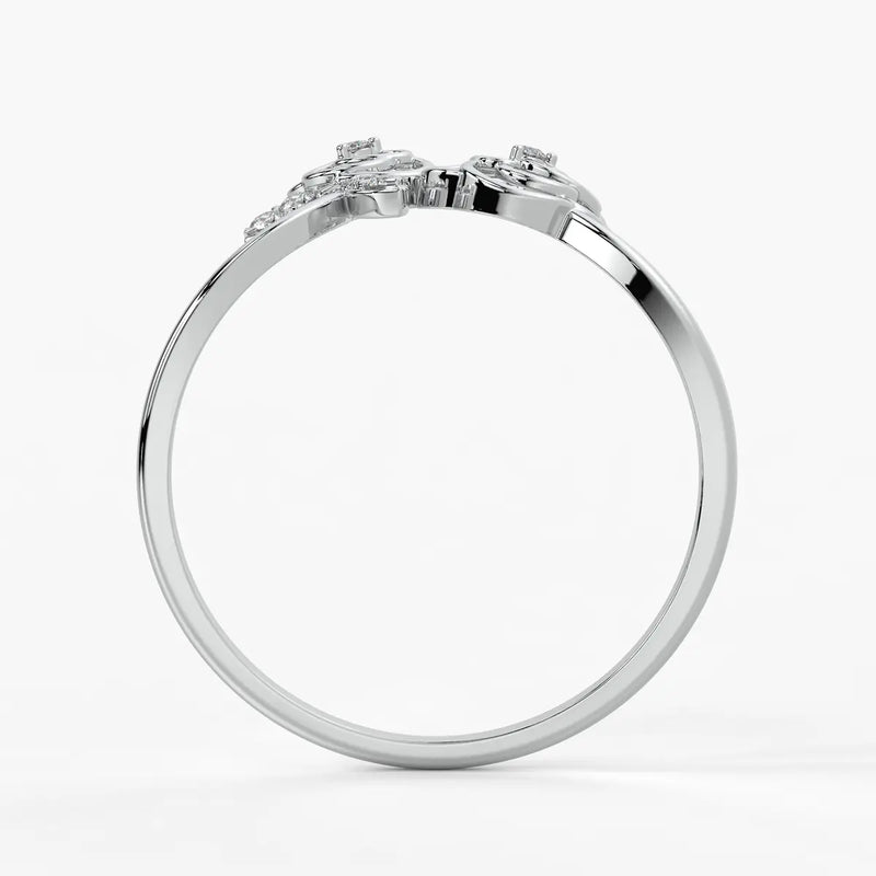 Twin Rose Floral Ladies Ring