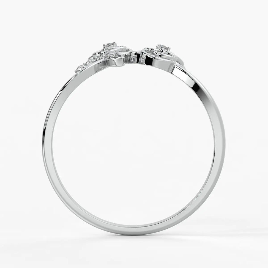 Twin Rose Floral Ladies Ring