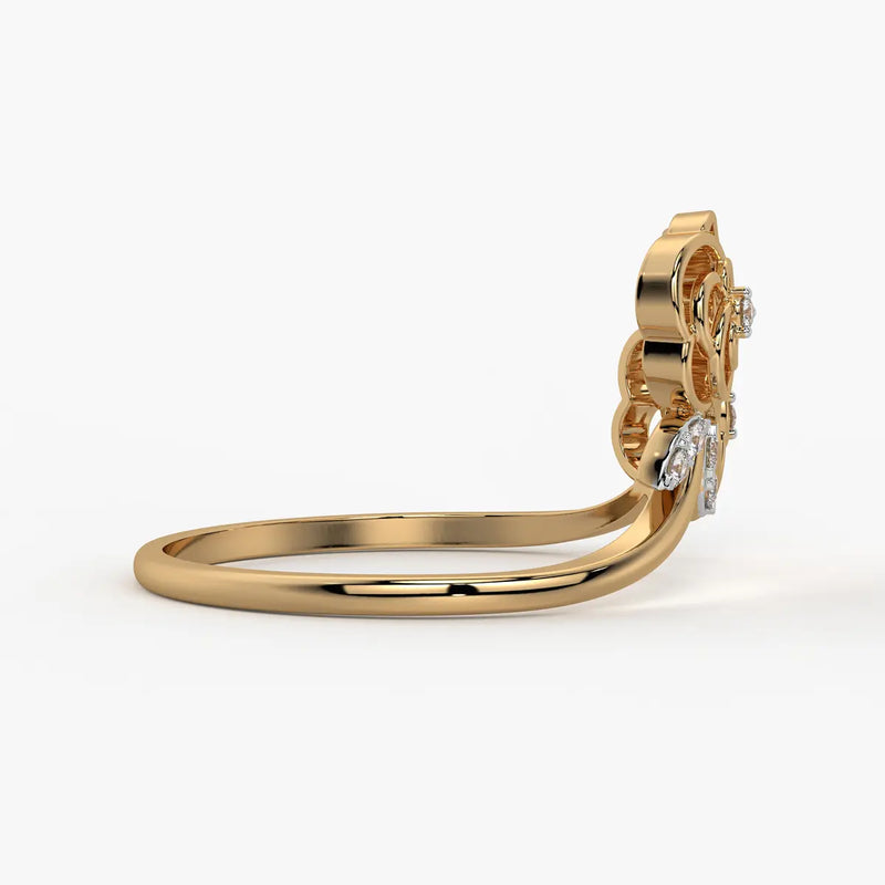 Twin Rose Floral Ladies Ring