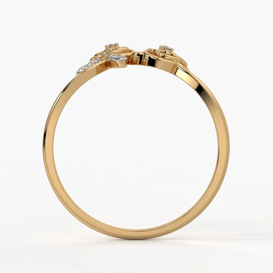 Twin Rose Floral Ladies Ring