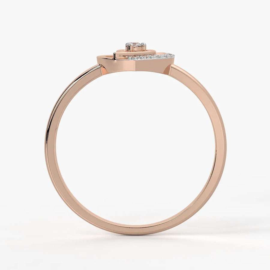 Layered Heart Classic Ladies Ring