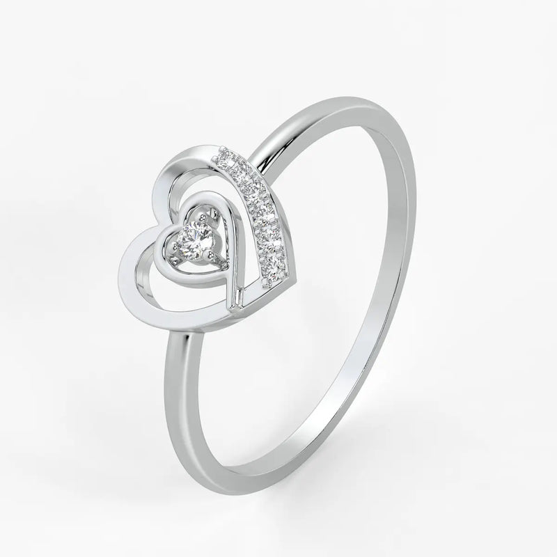 Layered Heart Classic Ladies Ring