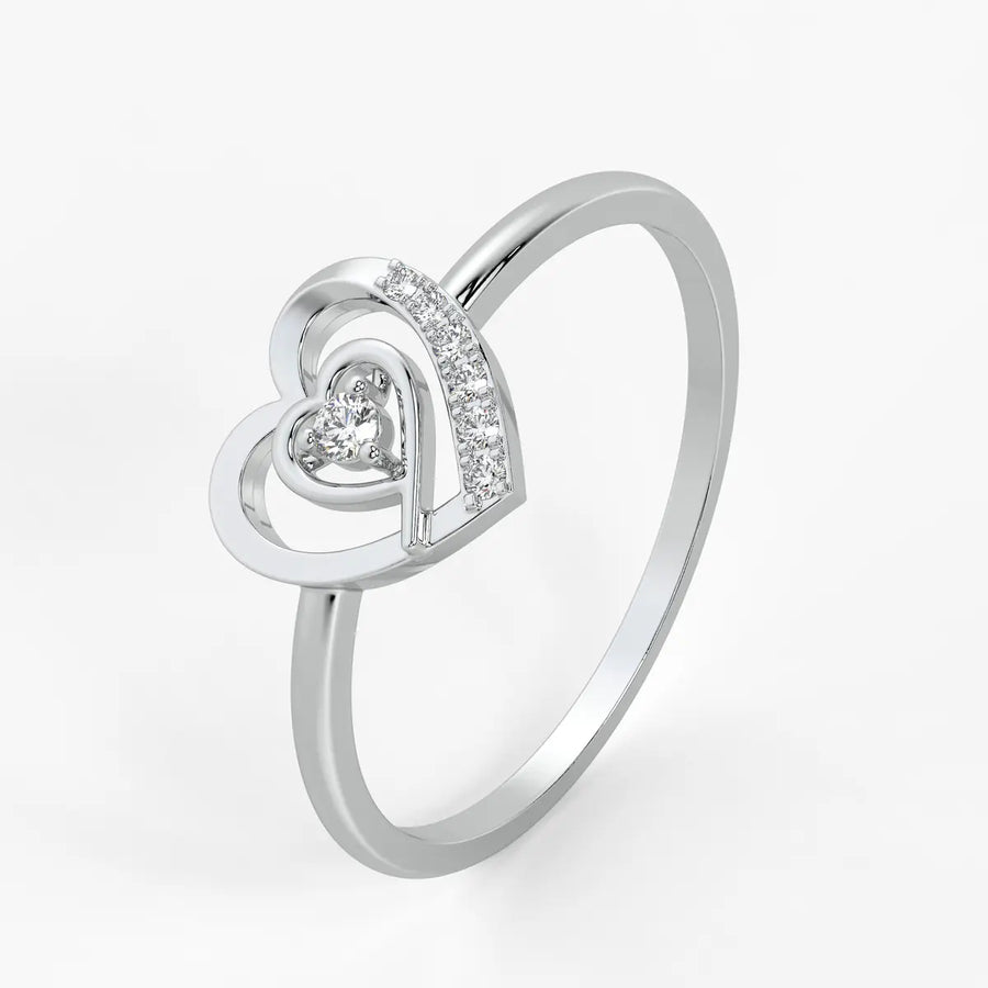 Layered Heart Classic Ladies Ring