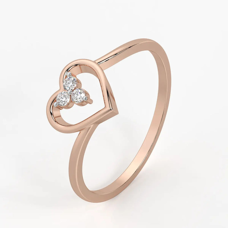 Triple Spark Heart Ladies Ring