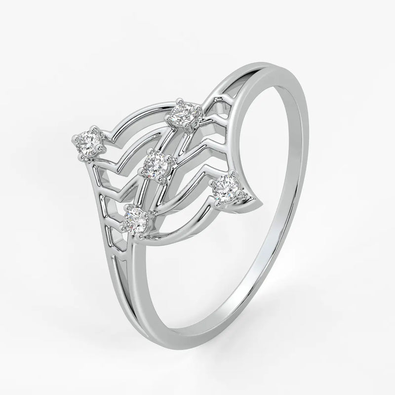 Wavy Lattice Contemporary Ladies Ring