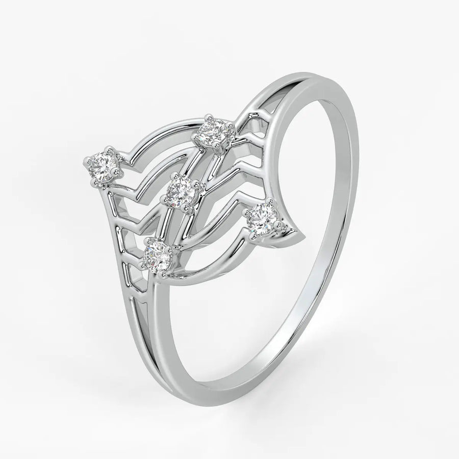 Wavy Lattice Contemporary Ladies Ring