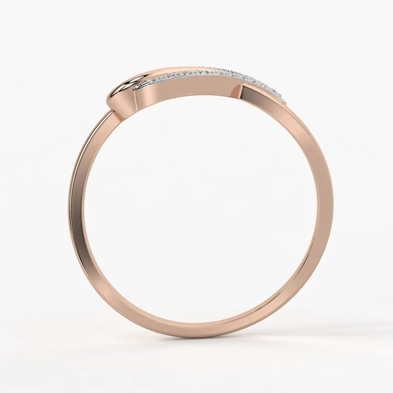 Leaf Motif Diamond Ladies Ring