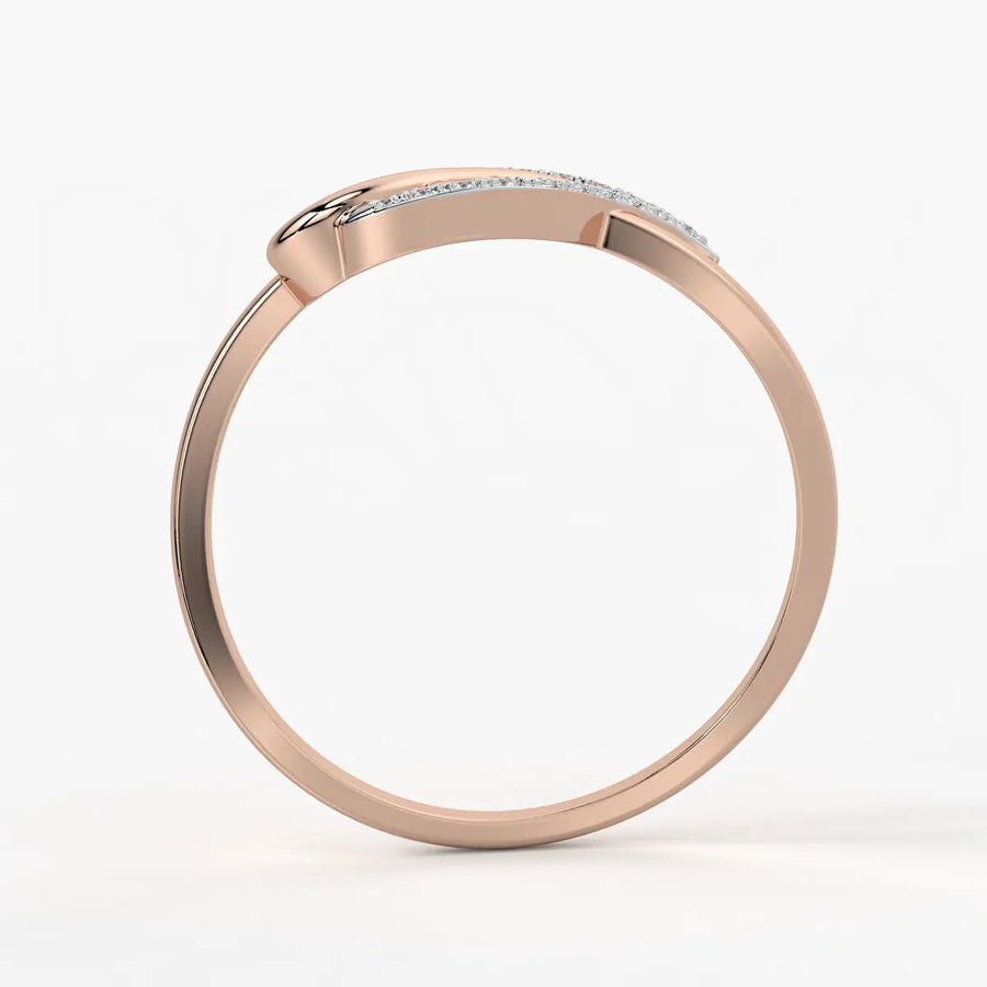 Leaf Motif Diamond Ladies Ring