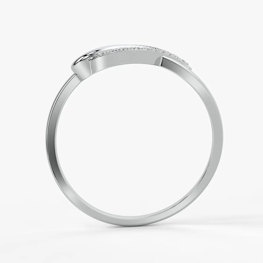 Leaf Motif Diamond Ladies Ring