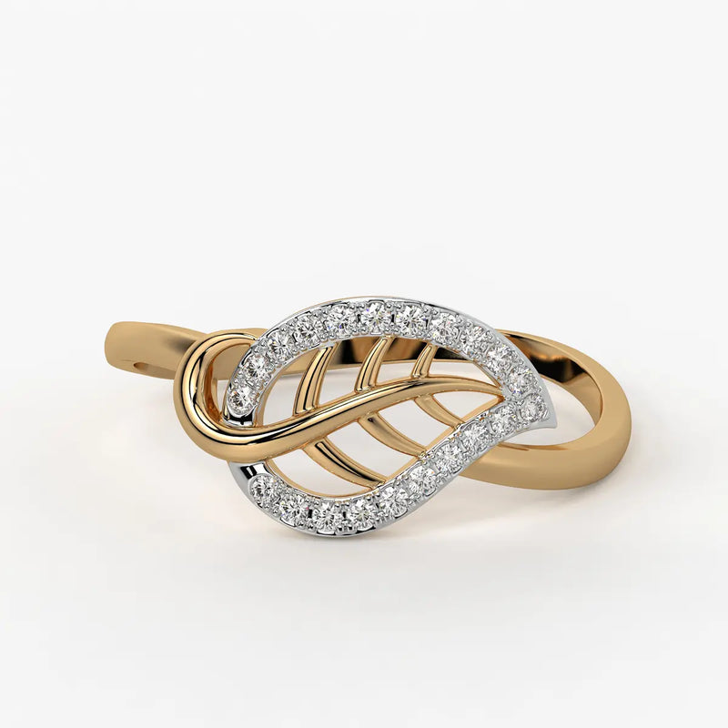 Leaf Motif Diamond Ladies Ring