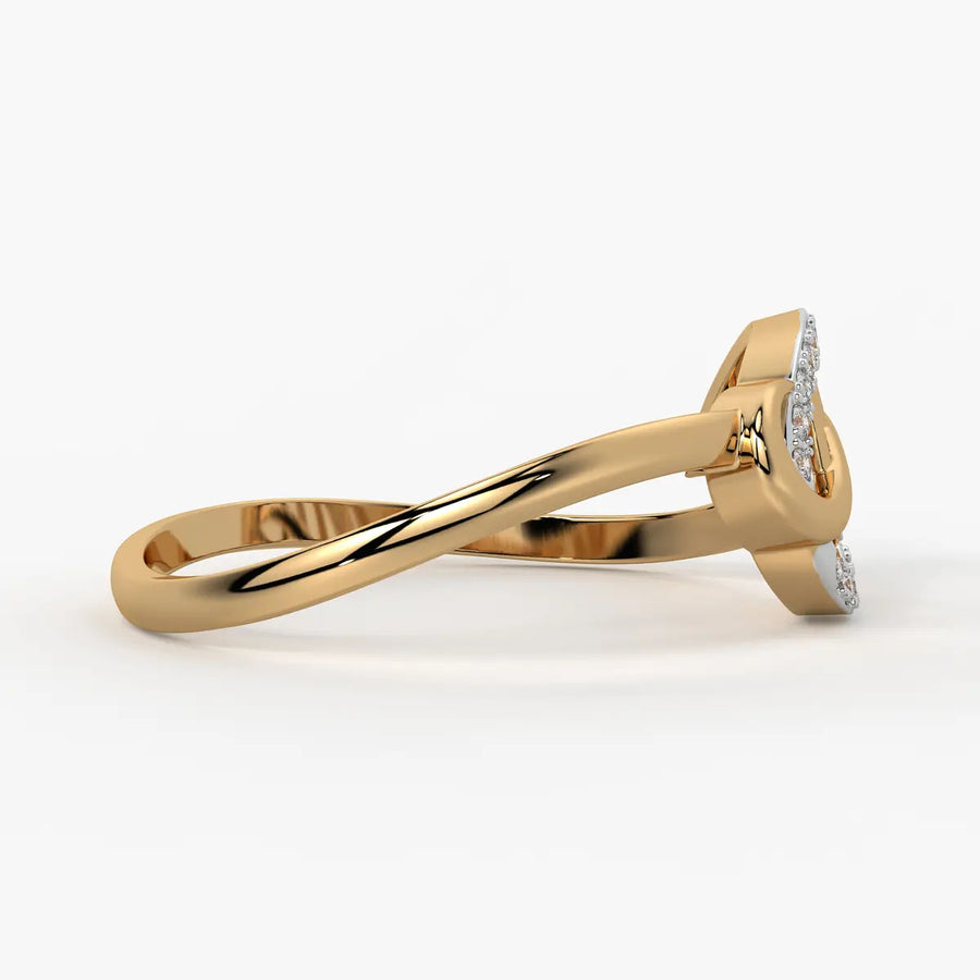 Leaf Motif Diamond Ladies Ring