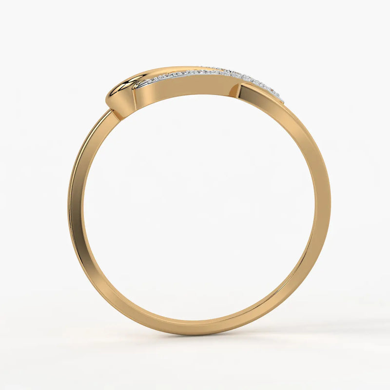 Leaf Motif Diamond Ladies Ring