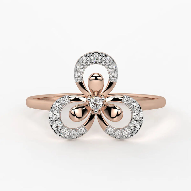 Floral Swirl Accent Ladies Ring
