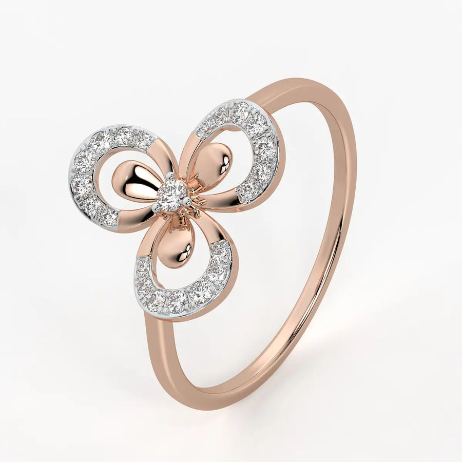 Floral Swirl Accent Ladies Ring