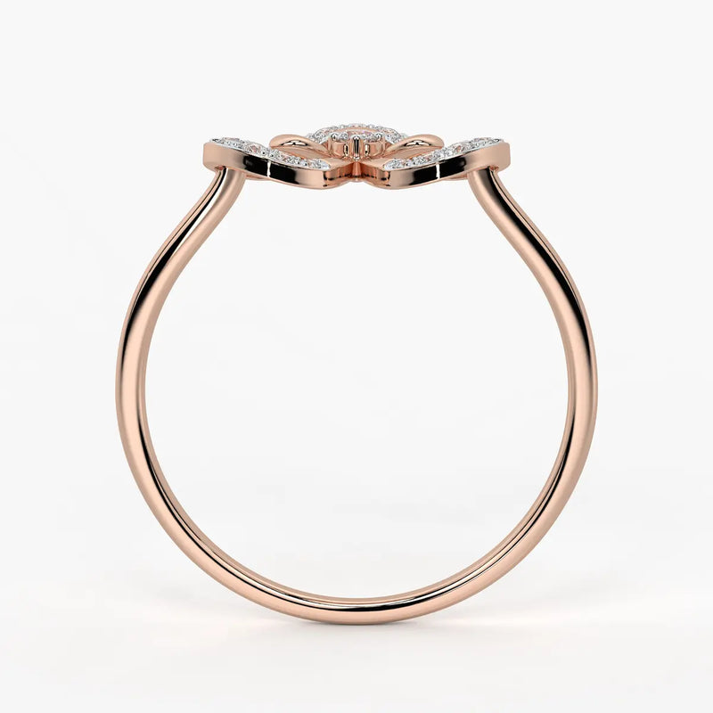 Floral Swirl Accent Ladies Ring