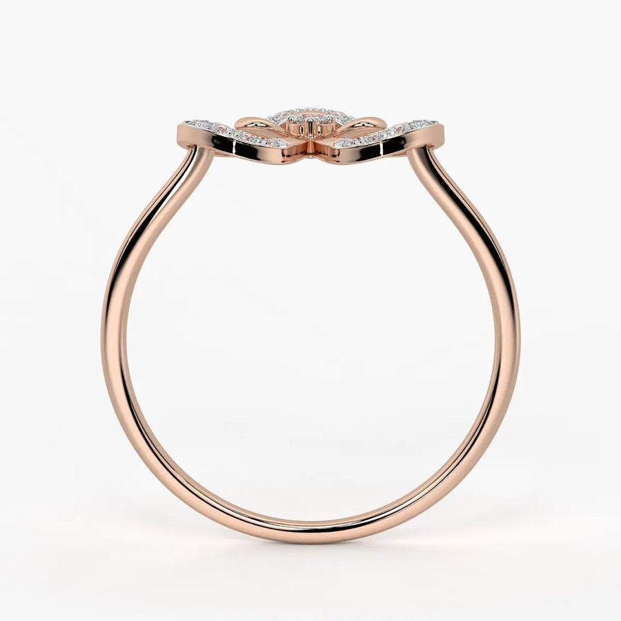Floral Swirl Accent Ladies Ring