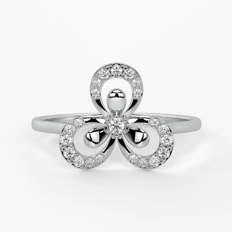 Floral Swirl Accent Ladies Ring