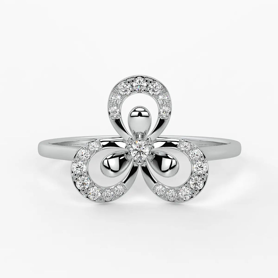 Floral Swirl Accent Ladies Ring