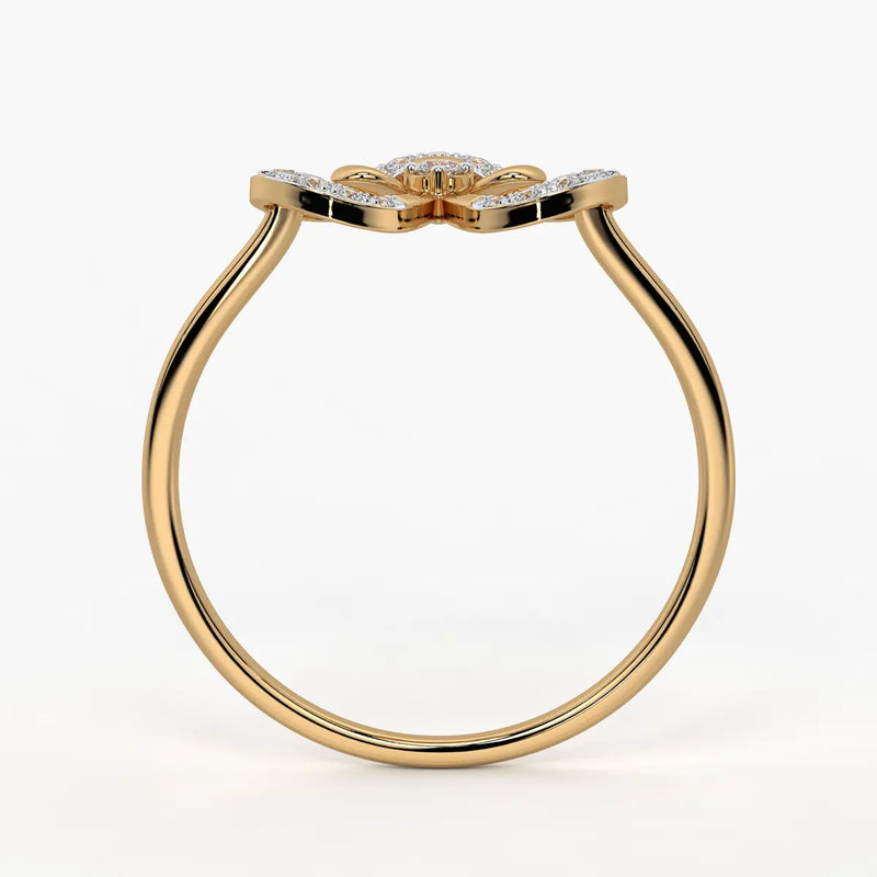 Floral Swirl Accent Ladies Ring