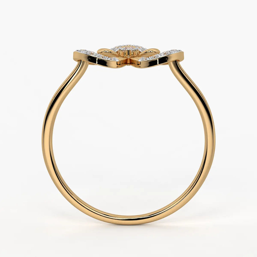 Floral Swirl Accent Ladies Ring