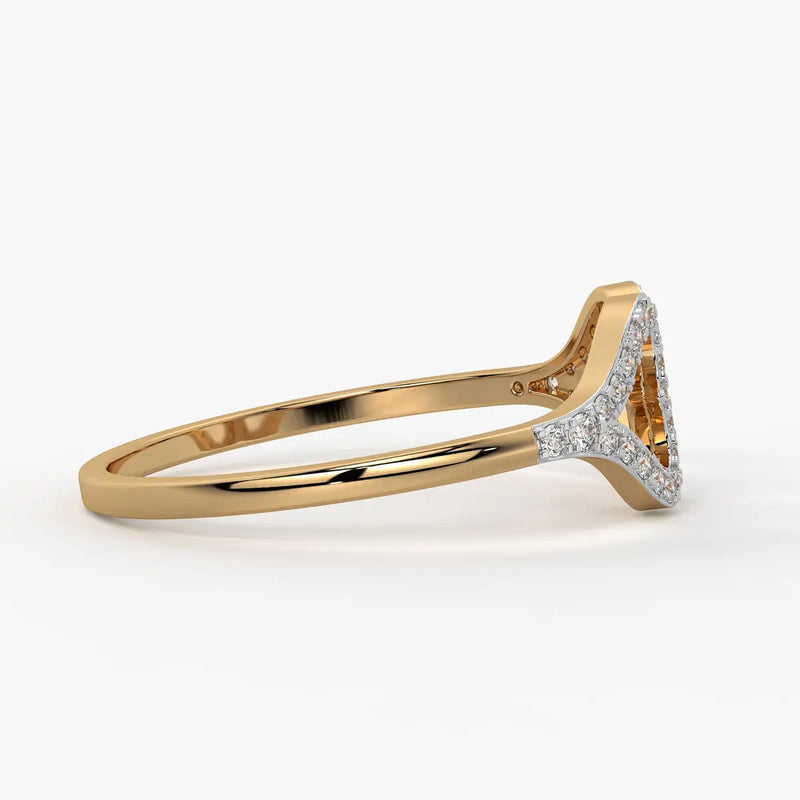 Twin Heart Accent Ladies Ring