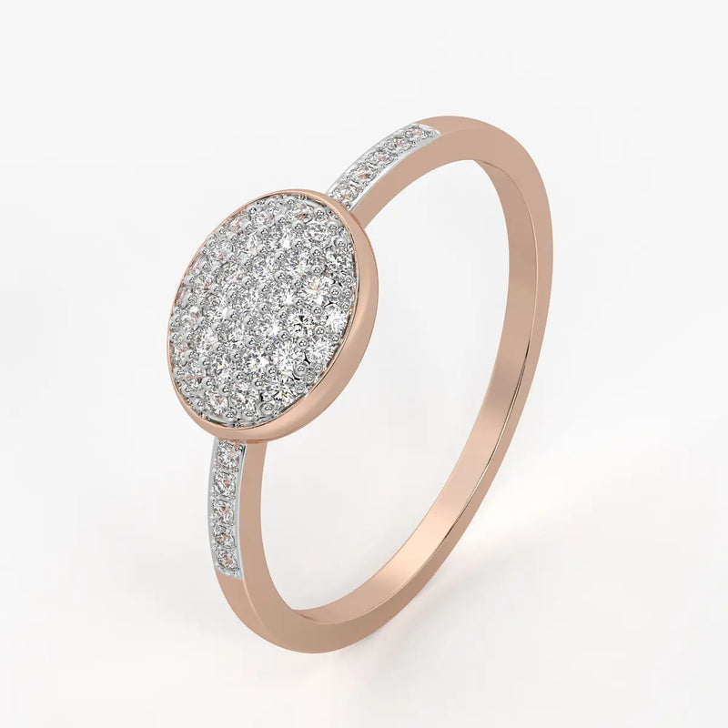 Oval Pavé Statement Ladies Ring