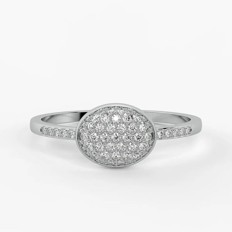 Oval Pavé Statement Ladies Ring