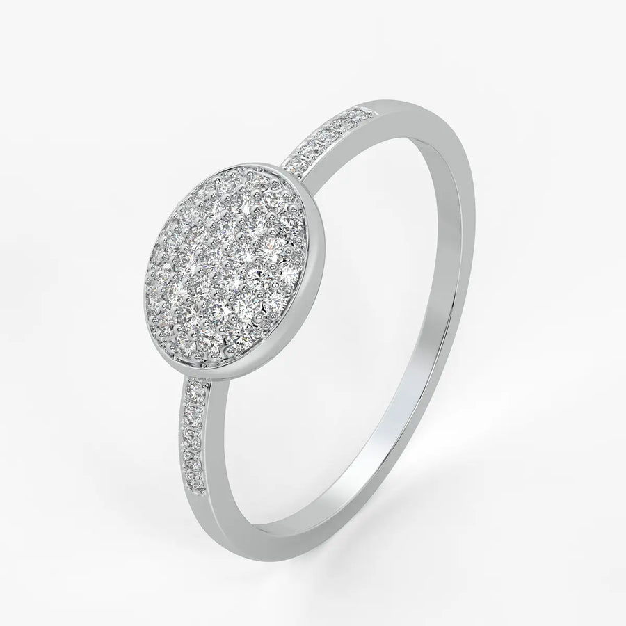Oval Pavé Statement Ladies Ring