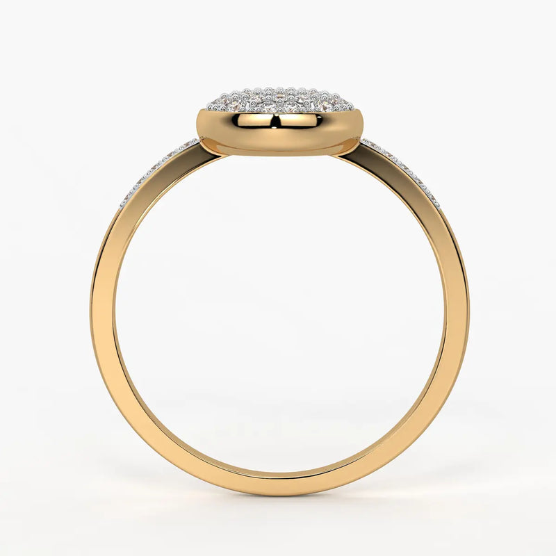 Oval Pavé Statement Ladies Ring