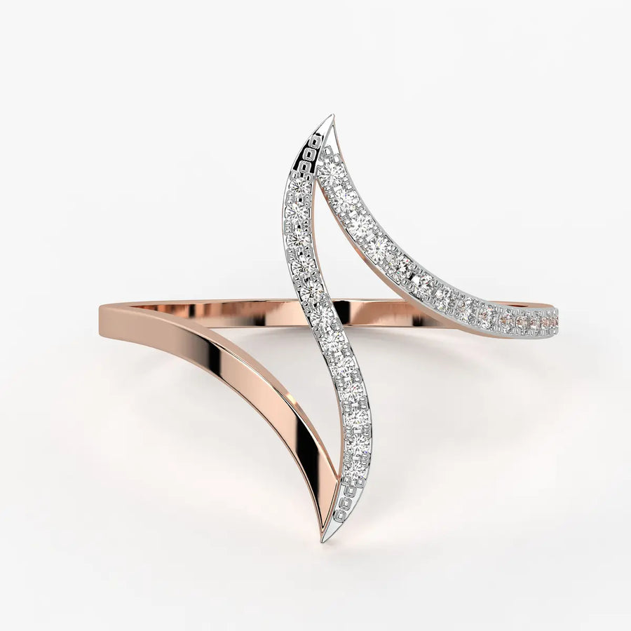 Dual Wave Statement Ladies Ring