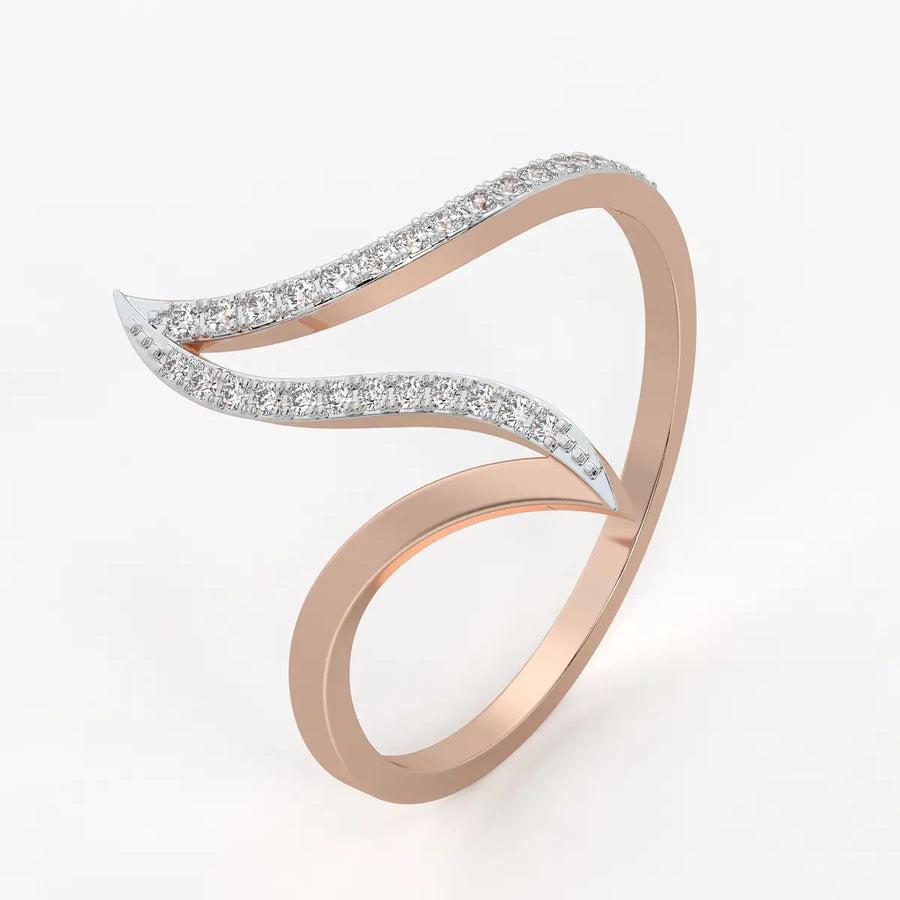Dual Wave Statement Ladies Ring