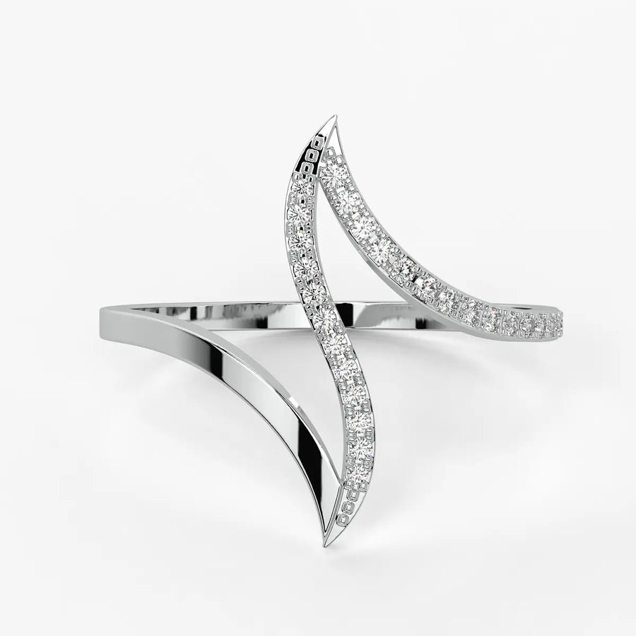 Dual Wave Statement Ladies Ring
