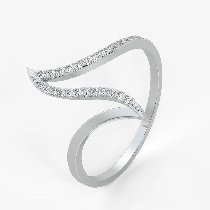 Dual Wave Statement Ladies Ring