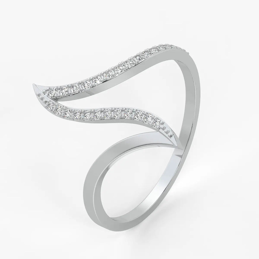 Dual Wave Statement Ladies Ring