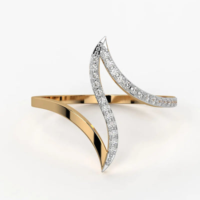 Dual Wave Statement Ladies Ring