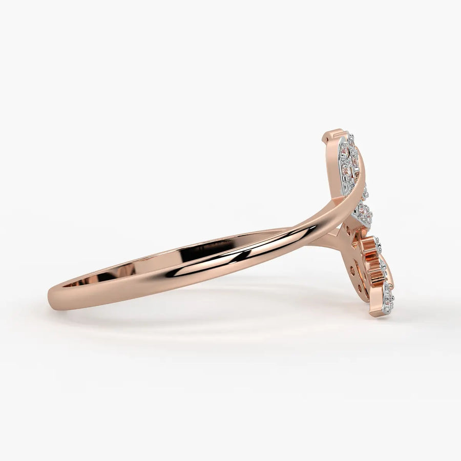Twin Leaf Open Ladies Ring