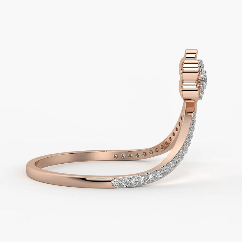 Floral Split Band Ladies Ring