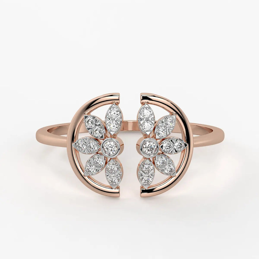 Twin Blossom Open Ladies Ring