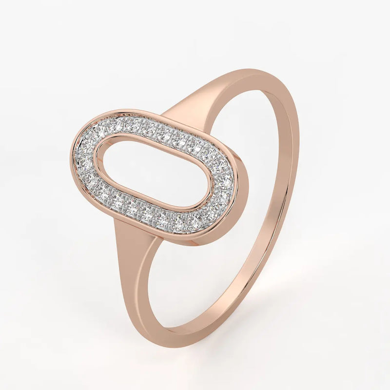 Oval Halo Ladies Ring