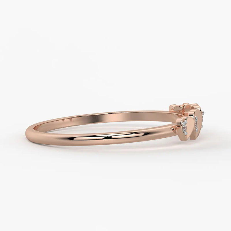 Heart Row Ladies Ring