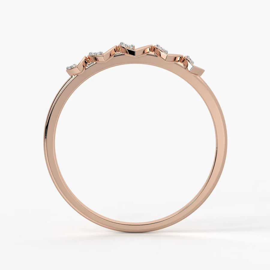 Heart Row Ladies Ring