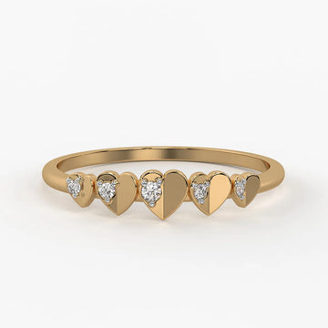 Heart Row Ladies Ring