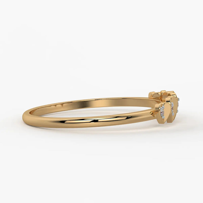 Heart Row Ladies Ring