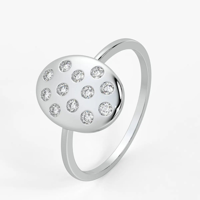 Oval Cluster Ladies Ring